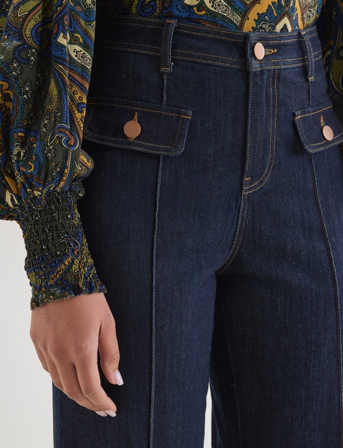 Whistle Pintuck Pocket Jean, Rinse product photo View 04 L