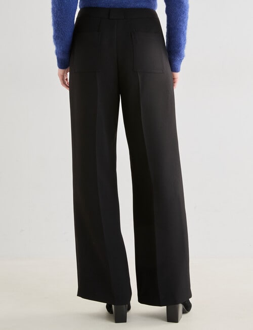Whistle Straight Leg Pant Twill, Regular Length, Black product photo View 02 L