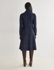 Whistle Zip Up Midi Denim Dress , Rinse product photo View 02 S