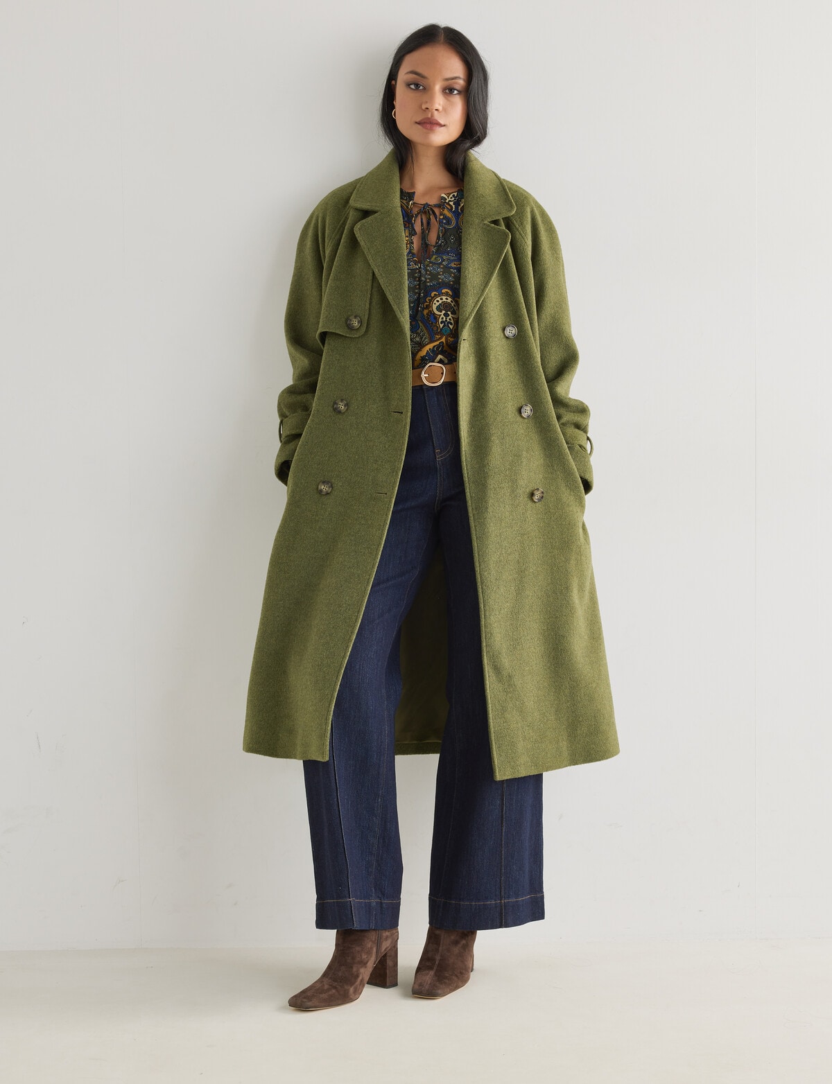 Whistle Trench Coat, Olive - Coats & Jackets