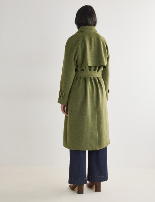 Whistle Trench Coat, Olive product photo View 02 L