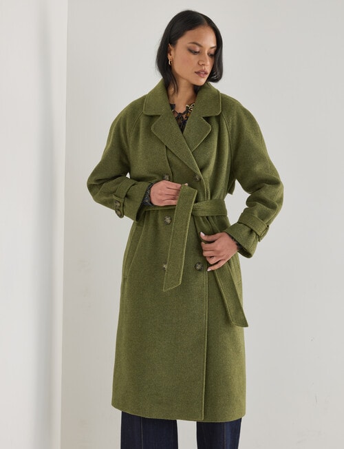 Whistle Trench Coat, Olive product photo View 03 L