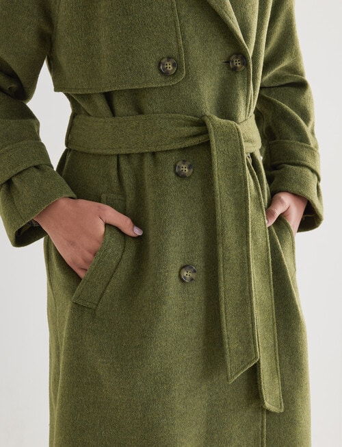 Whistle Trench Coat, Olive product photo View 05 L