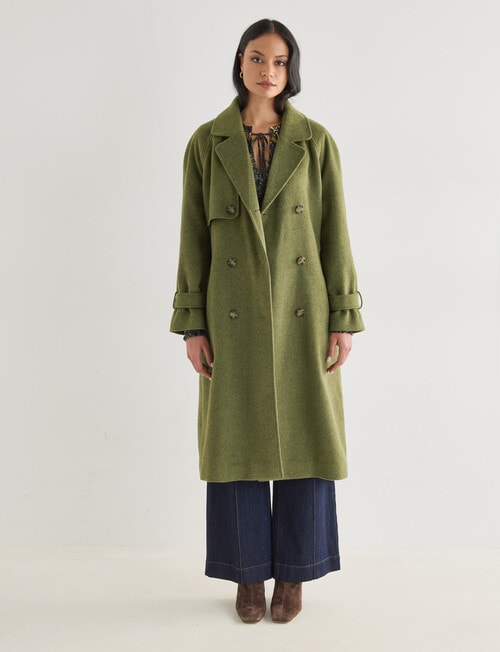 Whistle Trench Coat, Olive product photo View 07 L