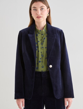 Whistle Cord Blazer, Midnight product photo