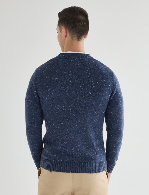 Gasoline Woolblend Long Sleeve Crew Top, Speckle Blue product photo View 02 L