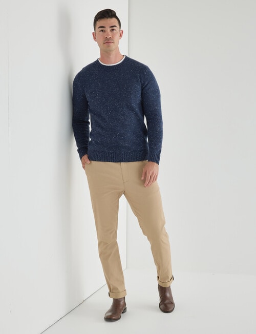 Gasoline Woolblend Long Sleeve Crew Top, Speckle Blue product photo View 03 L