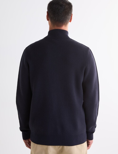 Gasoline Full Zip Long Sleeve Knitwear, Navy product photo View 02 L