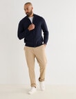 Gasoline Full Zip Long Sleeve Knitwear, Navy product photo View 03 S