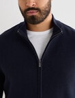 Gasoline Full Zip Long Sleeve Knitwear, Navy product photo View 04 S