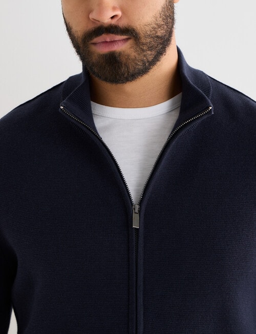 Gasoline Full Zip Long Sleeve Knitwear, Navy product photo View 04 L