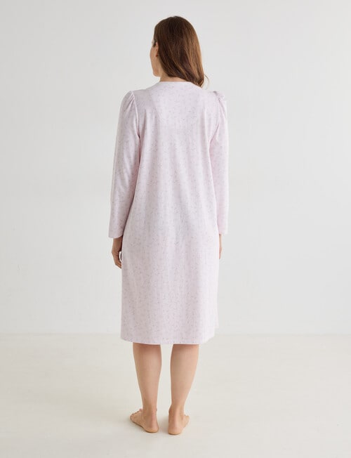 Ruby & Bloom Cotton Long Sleeve Nightie, Pink, 10-26 product photo View 02 L