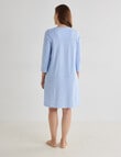 Ruby & Bloom Cotton 3/4 Sleeve Nightie, Blue Leaf, 10-26 product photo View 02 S