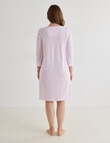 Ruby & Bloom Cotton 3/4 Sleeve Nightie, Pink Leaf product photo View 02 S