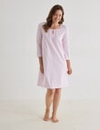 Ruby & Bloom Cotton 3/4 Sleeve Nightie, Pink Leaf product photo View 03 S