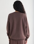 Zest Lounge Brushed Pleat Sleeve Sweater, Chocolate product photo View 02 S
