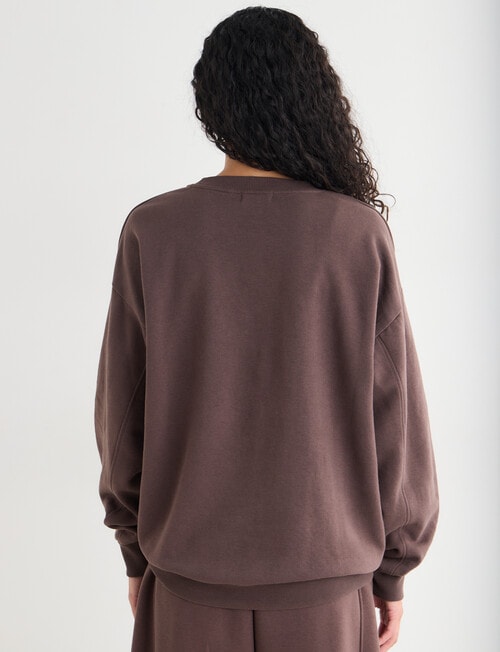 Zest Lounge Brushed Pleat Sleeve Sweater, Chocolate product photo View 02 L