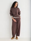 Zest Lounge Brushed Pleat Sleeve Sweater, Chocolate product photo View 03 S