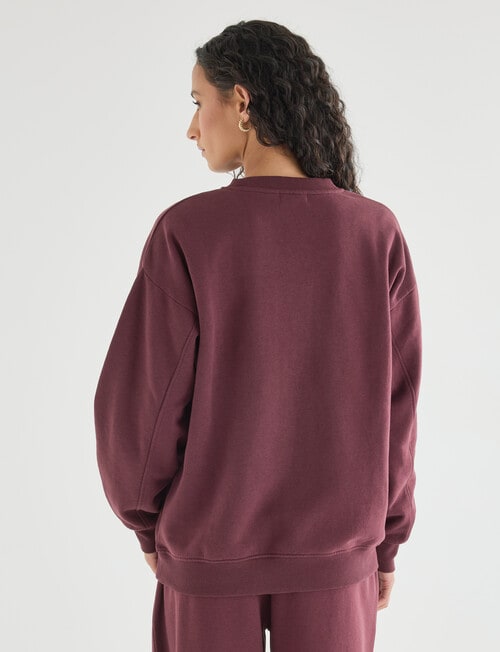 Zest Lounge Brushed Pleat Sleeve Sweater, Cherry product photo View 02 L