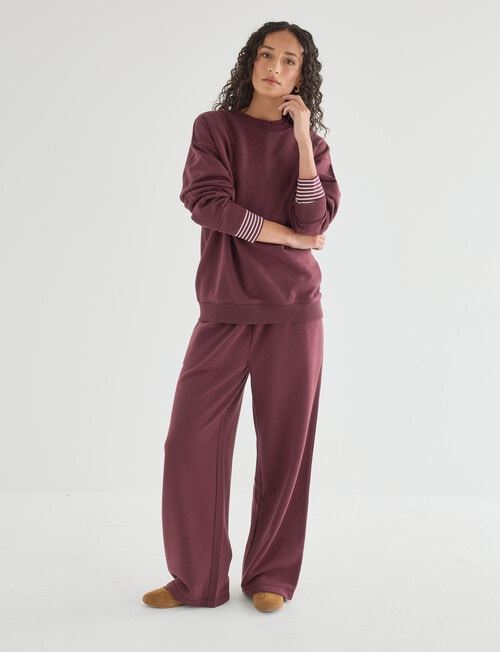 Zest Lounge Brushed Pleat Sleeve Sweater, Cherry product photo View 05 L