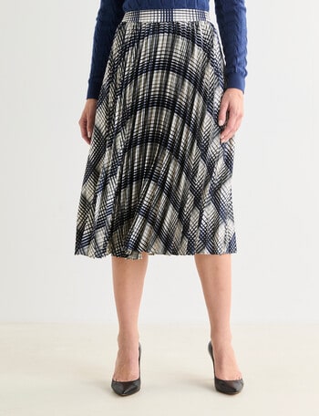 Oliver Black Sunray Pleat Satin Skirt, Check product photo