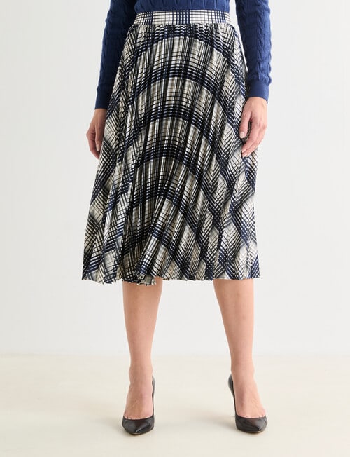 Oliver Black Sunray Pleat Satin Skirt, Check product photo
