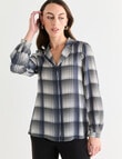 Oliver Black Long Sleeve Collar Shirt, Check Ink product photo