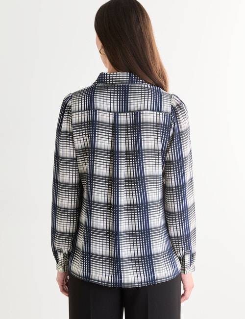 Oliver Black Long Sleeve Collar Shirt, Check Ink product photo View 02 L