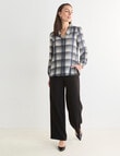 Oliver Black Long Sleeve Collar Shirt, Check Ink product photo View 03 S
