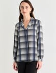 Oliver Black Long Sleeve Collar Shirt, Check Ink product photo View 05 S