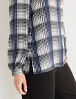 Oliver Black Long Sleeve Collar Shirt, Check Ink product photo View 06 S