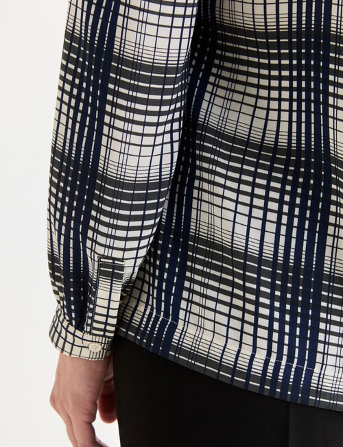 Oliver Black Long Sleeve Collar Shirt, Check Ink product photo View 07 L