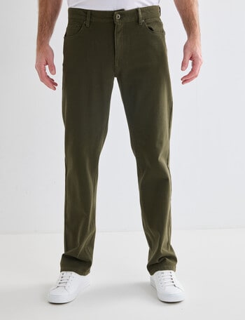 Chisel Straight Leg Stretch 5-Pocket Jean, Khaki product photo
