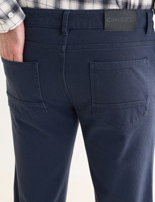 Chisel Straight Leg Stretch 5-Pocket Jean, Navy product photo View 05 L