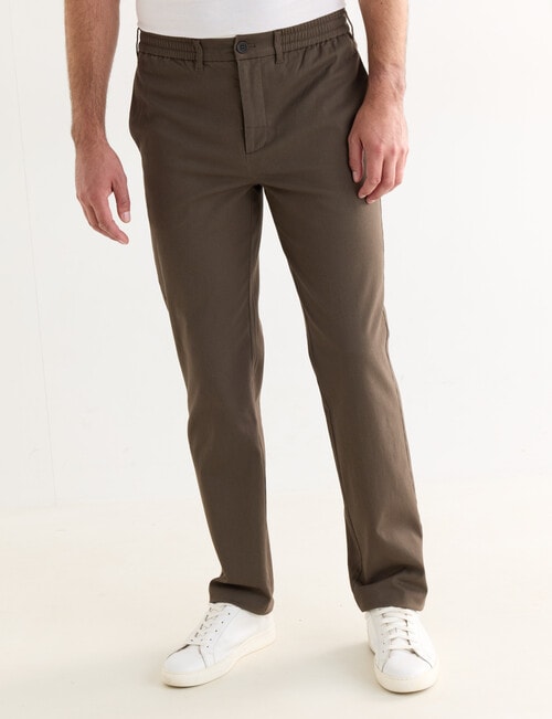 Chisel Elasticated Waist Chino Pants, Brown product photo