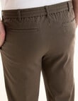 Chisel Elasticated Waist Chino Pants, Brown product photo View 05 S