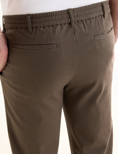 Chisel Elasticated Waist Chino Pants, Brown product photo View 05 L
