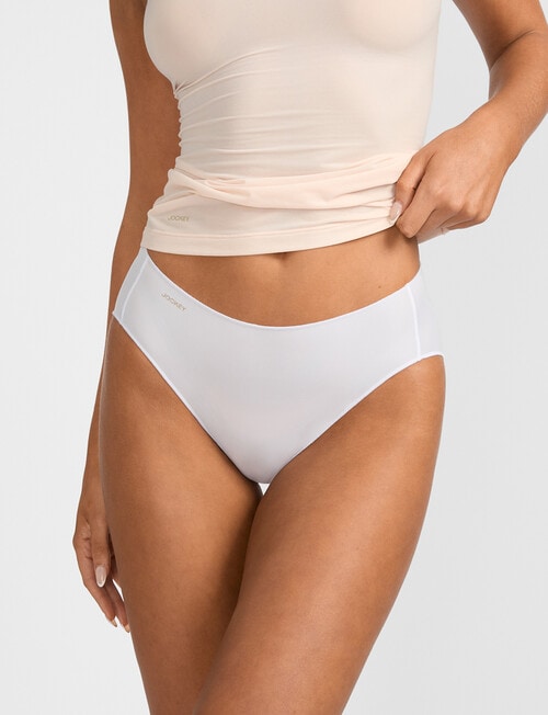 Jockey No Panty Line Promise Smooth Hi Cut Brief, White product photo