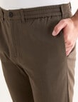 Chisel Elasticated Waist Chino Pants, Brown product photo View 04 S