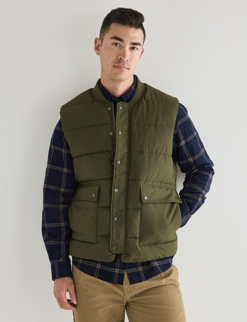 Gasoline Puffer Vest, Khaki product photo