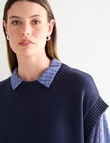 Jigsaw Curve Vest, Navy product photo