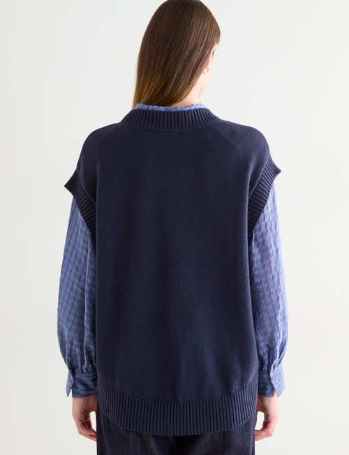 Jigsaw Curve Vest, Navy product photo View 02 L