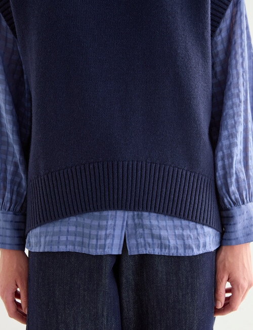 Jigsaw Curve Vest, Navy product photo View 04 L