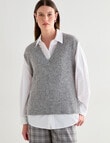 Jigsaw Compose Cosy Alpaca Vest, Grey Marle product photo