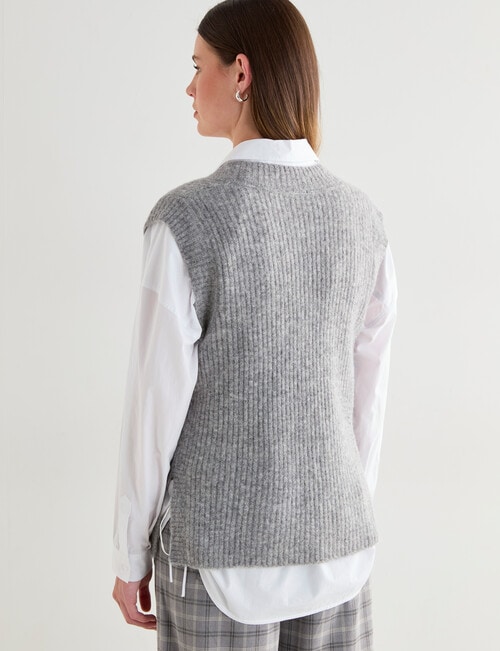 Jigsaw Compose Cosy Alpaca Vest, Grey Marle product photo View 02 L