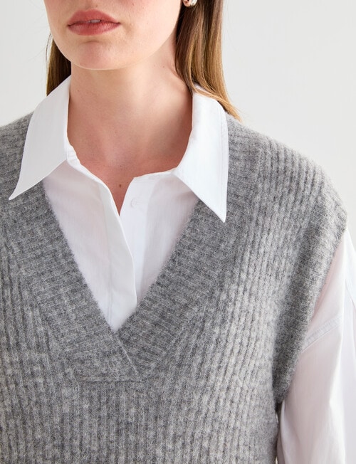 Jigsaw Compose Cosy Alpaca Vest, Grey Marle product photo View 04 L