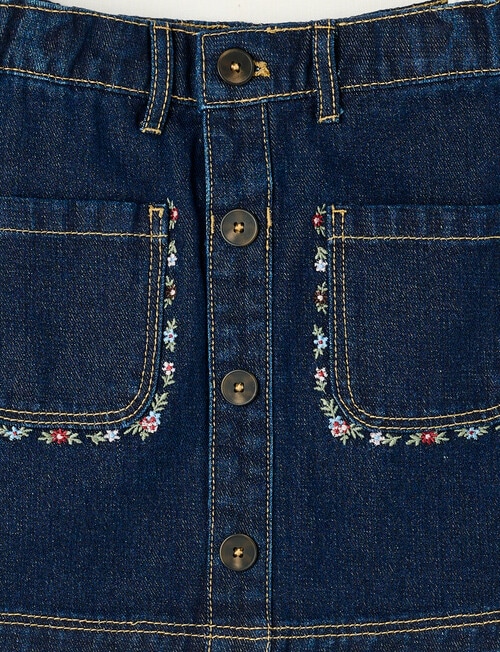 Mac & Ellie Denim Button Front Skirt, Indigo product photo View 02 L