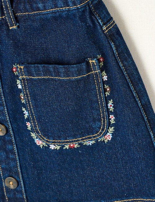 Mac & Ellie Denim Button Front Skirt, Indigo product photo View 03 L