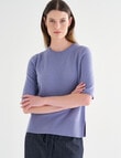 Jigsaw Carve Cashmere Blend Tee, Smokey Blue product photo