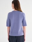 Jigsaw Carve Cashmere Blend Tee, Smokey Blue product photo View 02 S